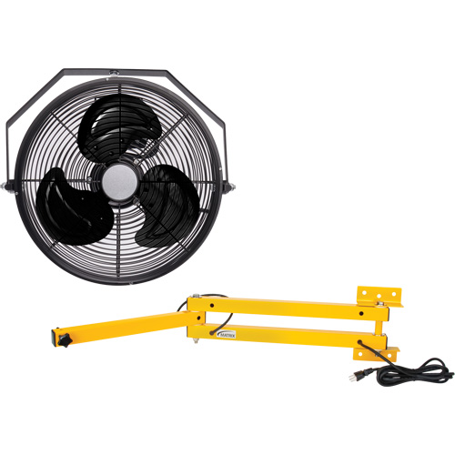 Industrial Workstation Fan Kit with Double Locking Arm, Industrial, 3 Speed, 12" Diameter Oxford Builders Supplies Inc