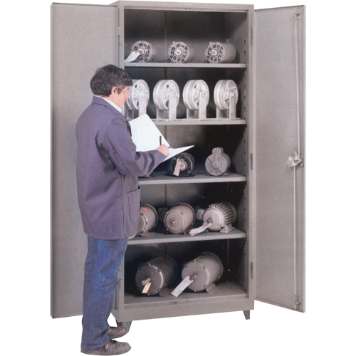 Heavy Gauge Storage Cabinets, Steel, 3 Shelves, 60" H x 36" W x 21" D, Grey Oxford Builders Supplies Inc