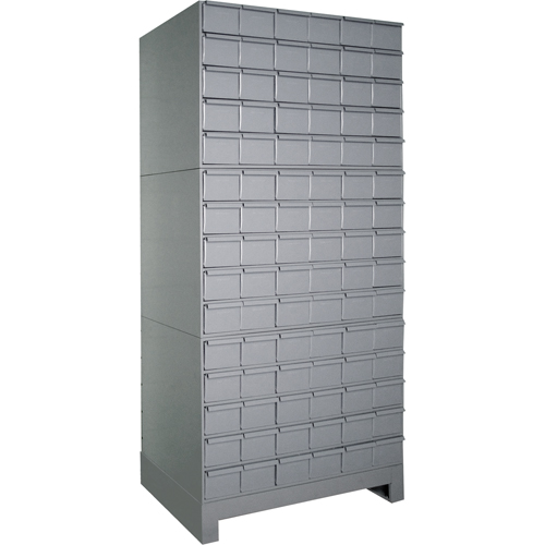 Industrial Drawer Cabinets With Base, 90 Drawers, 34-1/8" W x 12-1/4" D x 69-1/8" H, Grey Oxford Builders Supplies Inc