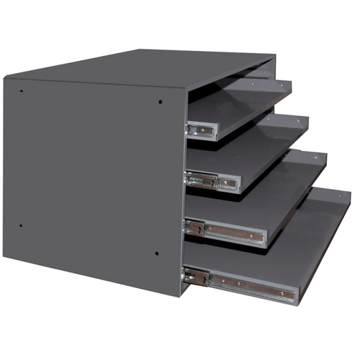 Casiers pour boîtes &agrave; compartiments, Acier, 4 compartiments, 20" la x 15-3/4" p, 15" h, Gris Oxford Builders Supplies Inc