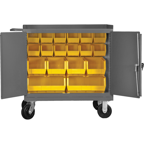 Mobile Workbench Cabinet with Bins, Steel Surface Oxford Builders Supplies Inc