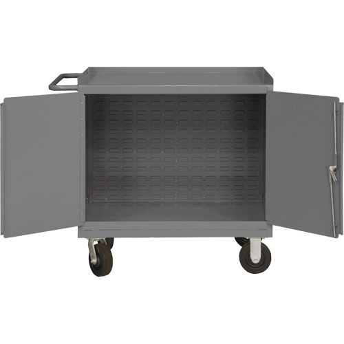 Mobile Workbench Cabinet with Louvered Panel Back, Steel Surface Oxford Builders Supplies Inc