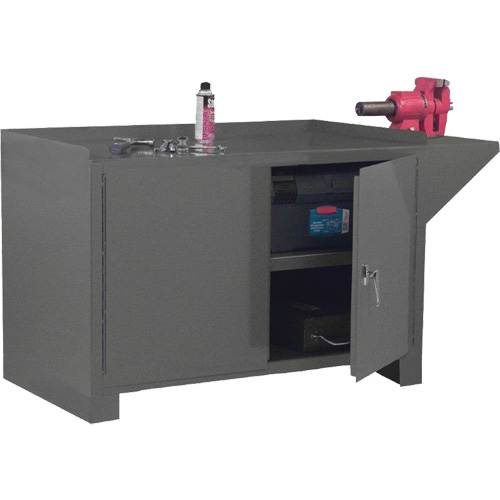 Stationary Workstation, Steel Surface, 60-1/8" W x 24-1/4" D x 36-3/16" H Oxford Builders Supplies Inc