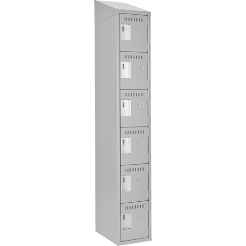 Petits casiers Clean Line, 6 niveaux, 12" x 18" x 78", Acier, Gris, Rivet (assembl&eacute;) Oxford Builders Supplies Inc