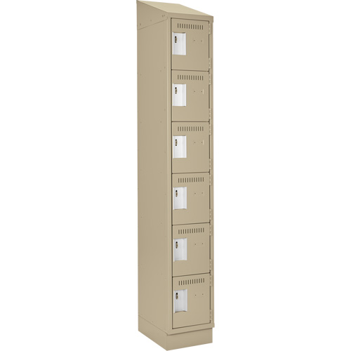 Clean Line Lockerette , 6 -tier, 12" x 18" x 82", Steel, Beige, Rivet (Assembled) Oxford Builders Supplies Inc