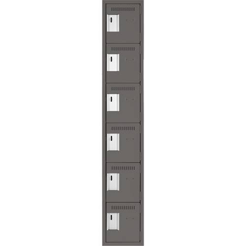 Petits casiers Clean Line, 6 niveaux, 12" x 18" x 72", Acier, Charbon, Rivet (assembl&eacute;) Oxford Builders Supplies Inc