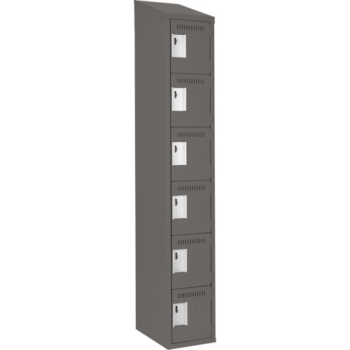 Petits casiers Clean Line, 6 niveaux, 12" x 18" x 78", Acier, Charbon, Rivet (assembl&eacute;) Oxford Builders Supplies Inc