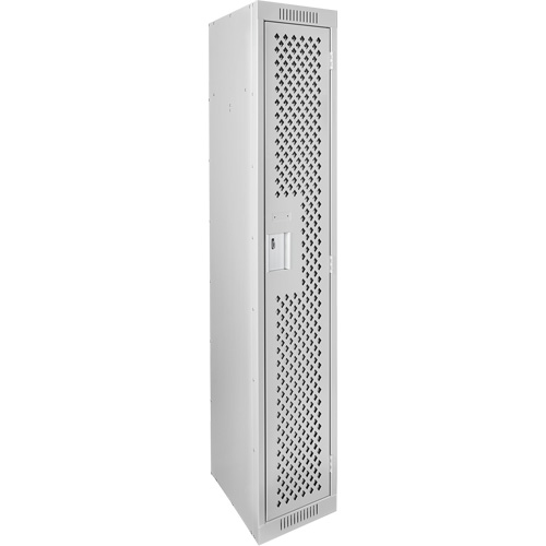 Casiers Clean Line, 12" x 12" x 72", Acier, Gris, Rivet (assembl&eacute;), Perfor&eacute; Oxford Builders Supplies Inc