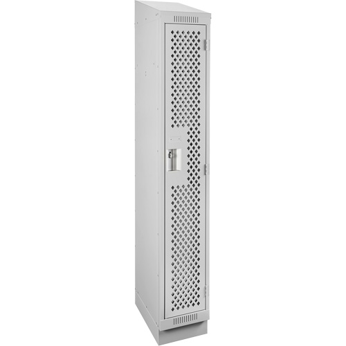 Clean Line Lockers, 12" x 18" x 82", Steel, Grey, Rivet (Assembled), Perforated Oxford Builders Supplies Inc