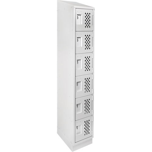 Clean-Line Perforated Lockerette, 6 -tier, 15" x 72" x 12", Steel Oxford Builders Supplies Inc