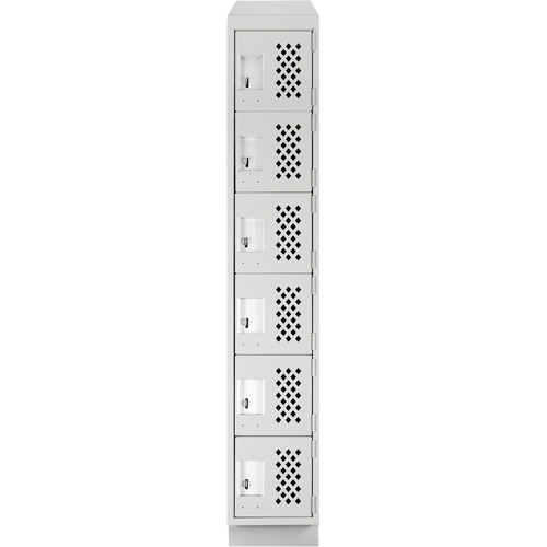 Clean-Line Perforated Lockerette, 6 -tier, 15" x 72" x 12", Steel Oxford Builders Supplies Inc