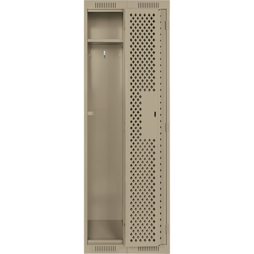Clean Line Lockers, Bank of 2, 24" x 15" x 72", Steel, Beige, Rivet (Assembled), Perforated Oxford Builders Supplies Inc