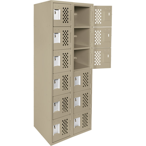 Petit casier perfor&eacute; Clean-Line, 6 niveaux, Bloc de 2, 12" x 72" x 12", Acier Oxford Builders Supplies Inc