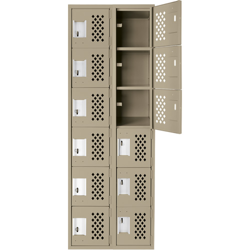 Petit casier perfor&eacute; Clean-Line, 6 niveaux, Bloc de 2, 12" x 72" x 12", Acier Oxford Builders Supplies Inc