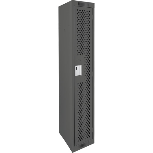 Clean Line Lockers, 12" x 15" x 72", Steel, Charcoal, Rivet (Assembled), Perforated Oxford Builders Supplies Inc