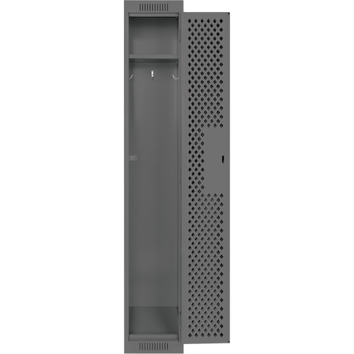 Clean Line Lockers, 12" x 15" x 72", Steel, Charcoal, Rivet (Assembled), Perforated Oxford Builders Supplies Inc