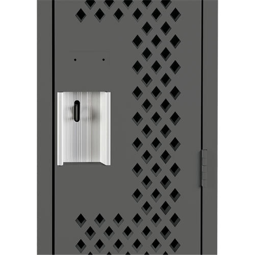Clean Line Lockers, Bank of 3, 36" x 15" x 72", Steel, Charcoal, Rivet (Assembled), Perforated Oxford Builders Supplies Inc