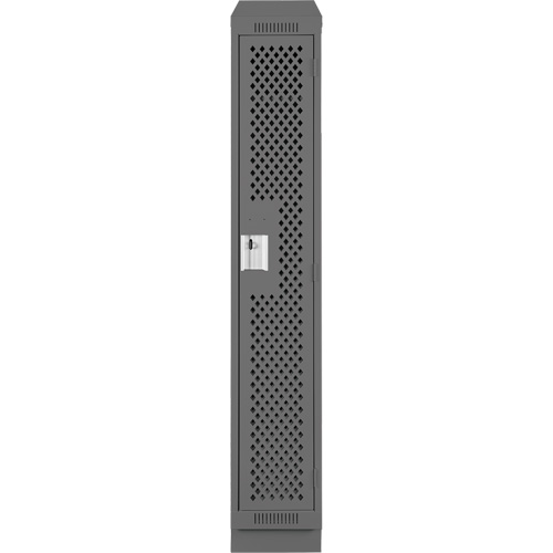 Clean Line Lockers, 12" x 18" x 82", Steel, Charcoal, Rivet (Assembled), Perforated Oxford Builders Supplies Inc