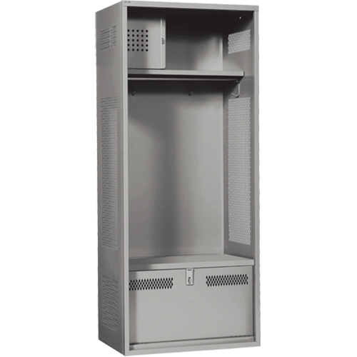 Gear Locker, Steel, 24" W x 24" D x 72" H, Grey Oxford Builders Supplies Inc