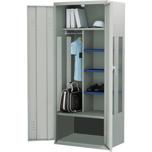Gear Locker, Steel, 36" W x 24" D x 72" H, Grey Oxford Builders Supplies Inc