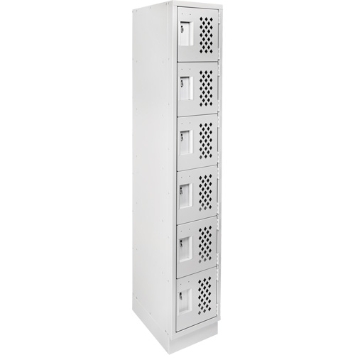 Clean-Line Perforated Lockerette, 6 -tier, 15" x 72" x 12", Steel Oxford Builders Supplies Inc