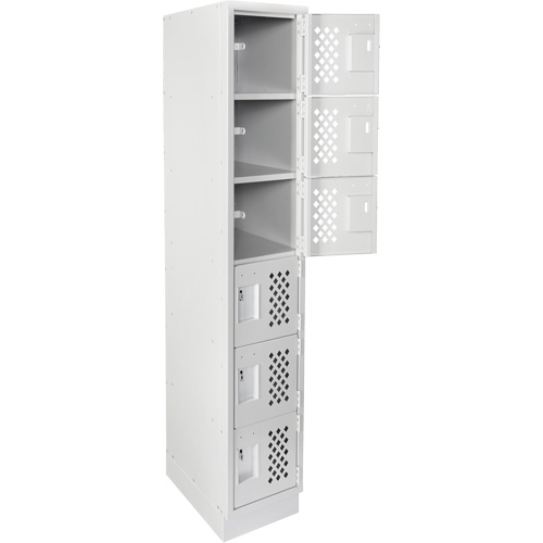 Clean-Line Perforated Lockerette, 6 -tier, 15" x 72" x 12", Steel Oxford Builders Supplies Inc