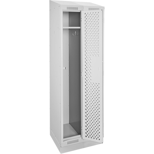 Clean Line Lockers, Bank of 2, 24" x 18" x 82", Steel, Grey, Rivet (Assembled), Perforated Oxford Builders Supplies Inc
