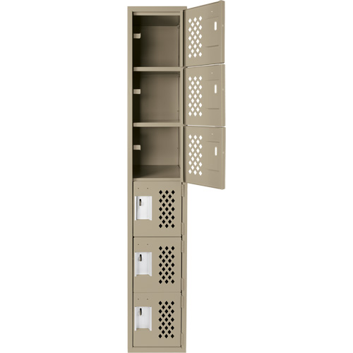 Petits casiers &eacute;conomiques assembl&eacute;s et perfor&eacute;s Clean Line, 6 niveaux, 18" x 72" x 12", Acier Oxford Builders Supplies Inc