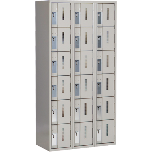 Casiers robustes Concorde, 6 niveaux, Bloc de 3, 36" x 18" x 72", Acier, Gris, Soud&eacute; (assembl&eacute;) Oxford Builders Supplies Inc