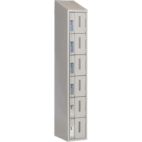 Concorde Heavy-Duty Lockers, 6 -tier, 12" x 18" x 78", Steel, Grey, Welded (Assembled) Oxford Builders Supplies Inc