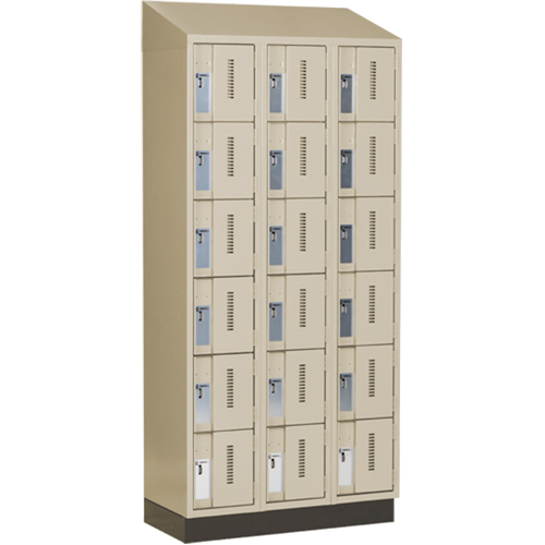 Casiers robustes Concorde, 6 niveaux, Bloc de 3, 36" x 18" x 82", Acier, Beige, Soud&eacute; (assembl&eacute;) Oxford Builders Supplies Inc