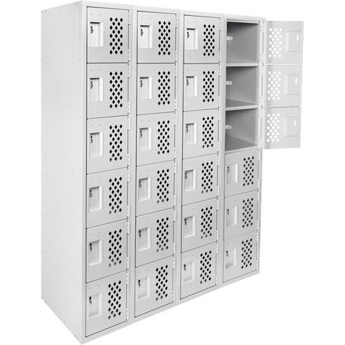 Clean Line Lockerettes, 6 -tier, Bank of 4, 18" x 72" x 12", Steel Oxford Builders Supplies Inc