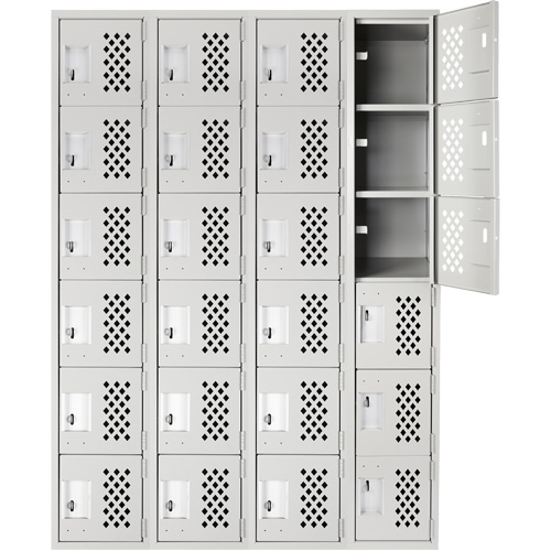 Clean Line Lockerettes, 6 -tier, Bank of 4, 18" x 72" x 12", Steel Oxford Builders Supplies Inc