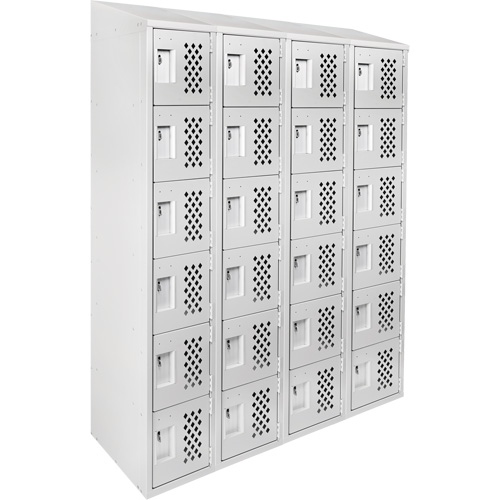 Casiers &eacute;conomiques perfor&eacute;s et assembl&eacute;s Clean Line, 6 niveaux, Bloc de 4, 18" x 72" x 12", Acier Oxford Builders Supplies Inc