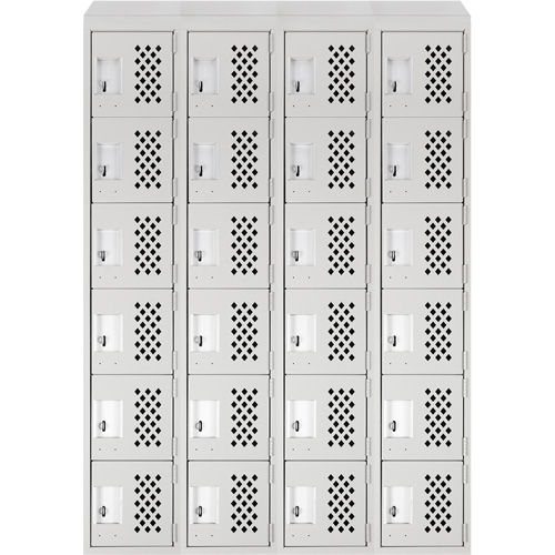 Casiers &eacute;conomiques perfor&eacute;s et assembl&eacute;s Clean Line, 6 niveaux, Bloc de 4, 18" x 72" x 12", Acier Oxford Builders Supplies Inc