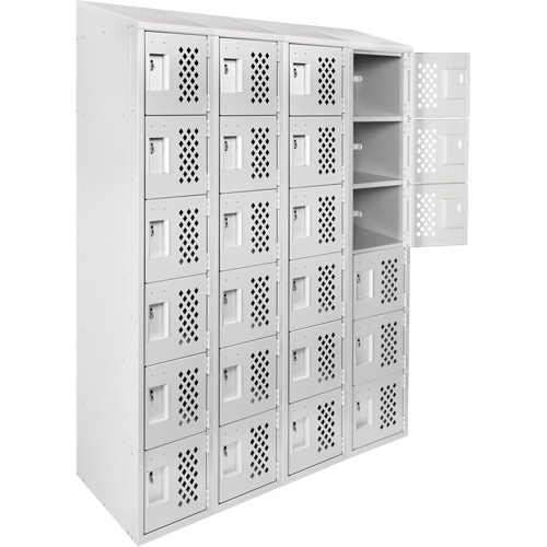 Casiers &eacute;conomiques perfor&eacute;s et assembl&eacute;s Clean Line, 6 niveaux, Bloc de 4, 18" x 72" x 12", Acier Oxford Builders Supplies Inc