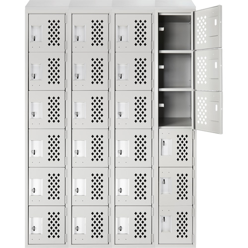 Casiers &eacute;conomiques perfor&eacute;s et assembl&eacute;s Clean Line, 6 niveaux, Bloc de 4, 18" x 72" x 12", Acier Oxford Builders Supplies Inc