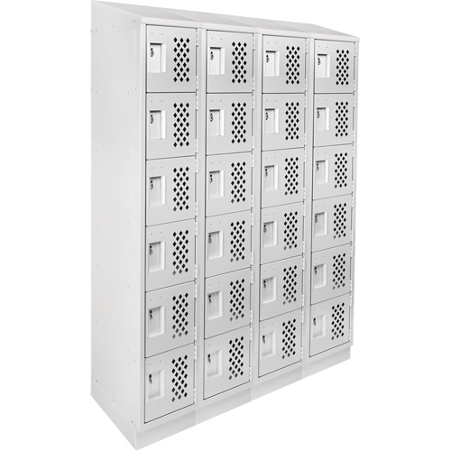 Casiers &eacute;conomiques perfor&eacute;s et assembl&eacute;s Clean Line, 6 niveaux, Bloc de 4, 18" x 72" x 12", Acier Oxford Builders Supplies Inc
