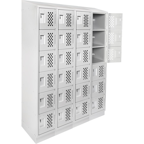 Casiers &eacute;conomiques perfor&eacute;s et assembl&eacute;s Clean Line, 6 niveaux, Bloc de 4, 18" x 72" x 12", Acier Oxford Builders Supplies Inc