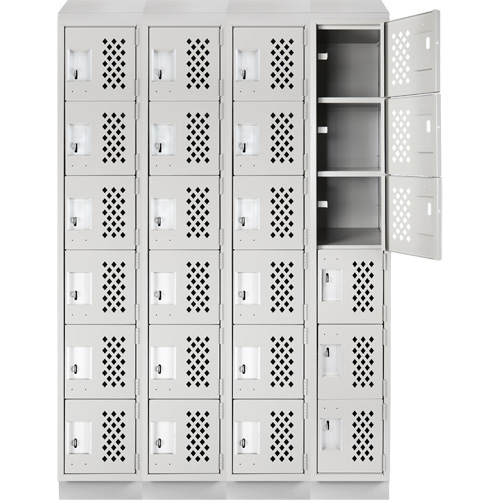 Casiers &eacute;conomiques perfor&eacute;s et assembl&eacute;s Clean Line, 6 niveaux, Bloc de 4, 18" x 72" x 12", Acier Oxford Builders Supplies Inc