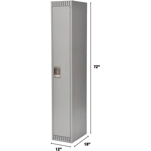 Lockers, 12" x 18" x 72", Steel, Grey, Knocked Down Oxford Builders Supplies Inc