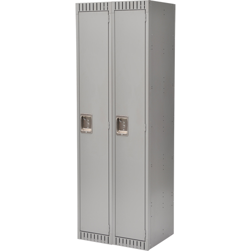 Lockers, Bank of 2, 24" x 18" x 72", Steel, Grey, Rivet (Assembled) Oxford Builders Supplies Inc