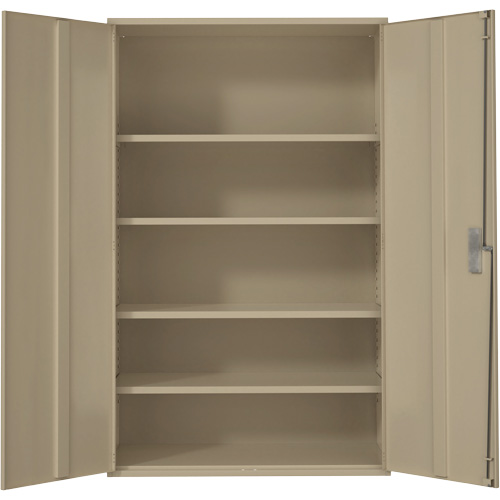 Extra Wide Hi-Boy Storage Cabinet, Steel, 4 Shelves, 72" H x 48" W x 24" D, Beige Oxford Builders Supplies Inc