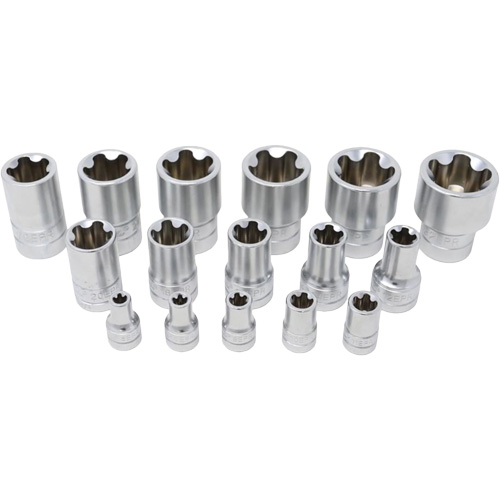 5-Point EPR Torx Socket Set, 16 Pieces, 1/2"/1/4"/3/8" Drive Size Oxford Builders Supplies Inc
