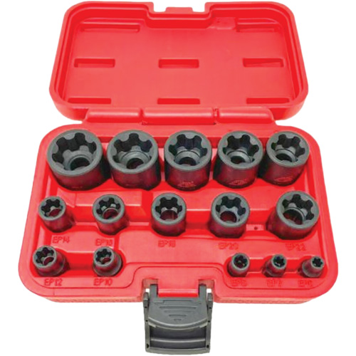 Jeu de douilles EP "Star" plus, 15 Morceaux, Prise de 1/2"/1/4"/3/8" Oxford Builders Supplies Inc