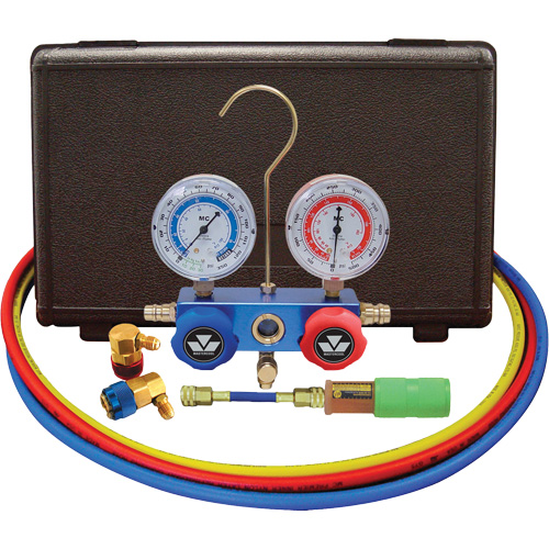 Automotive R134A 2-Way Manifold Gauge Set with Mini Dye Injector Oxford Builders Supplies Inc