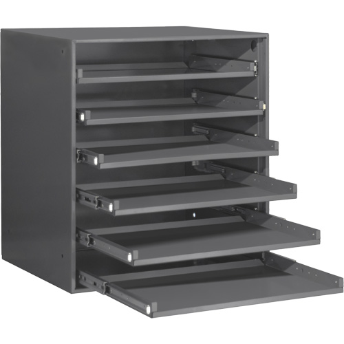 Armoire de rangement &agrave; cloisons, Acier, 6 compartiments, 20-5/16" la x 15-15/16" p, 21-7/8" h, Gris Oxford Builders Supplies Inc