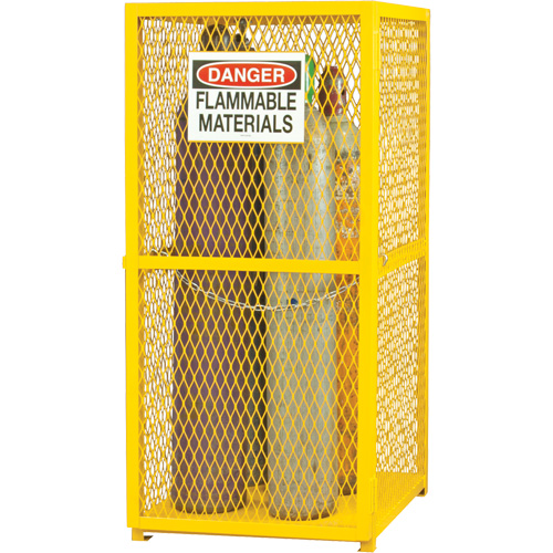 Armoire de rangement pour bouteilles &agrave; gaz, nbre de bouteilles: 9, 30" , 30" , 71-3/4" , Jaune Oxford Builders Supplies Inc
