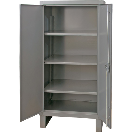 Extra Heavy-Duty Cabinet, Steel, 3 Shelves, 66" H x 36" W x 24" D, Grey Oxford Builders Supplies Inc