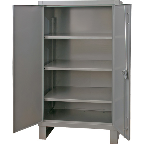 Armoire tr&egrave;s robuste, Acier, 3 Tablettes, 66" h x 48" la x 24" P, Gris Oxford Builders Supplies Inc